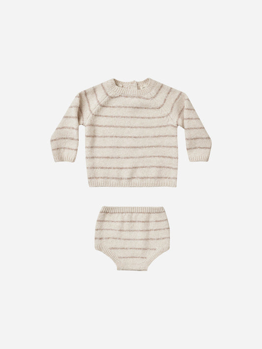 Bailey Knit Set || Heathered Oat Stripe Tea for Three: A Children's Boutique