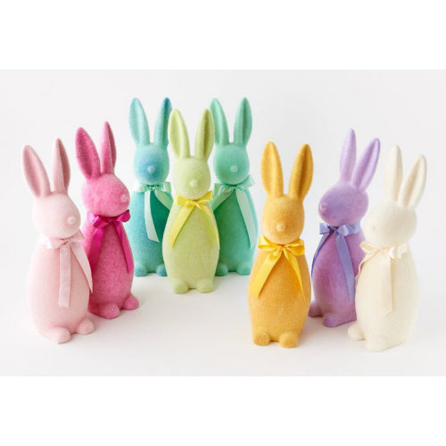 Flocked Pastel Button Nose Bunny - 16" Tea for Three: A Children's Boutique