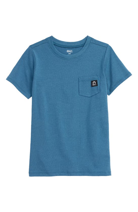 Essentials Short Sleeve Chest Pocket Rounded Tee - Blue Steel TheT43Shop