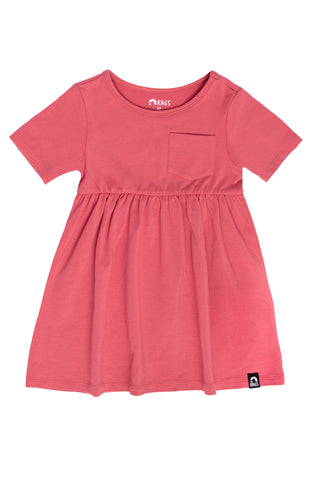 Essentials Short Sleeve with Chest Pocket Dress - 'Slate Rose' Tea for Three: A Children's Boutique
