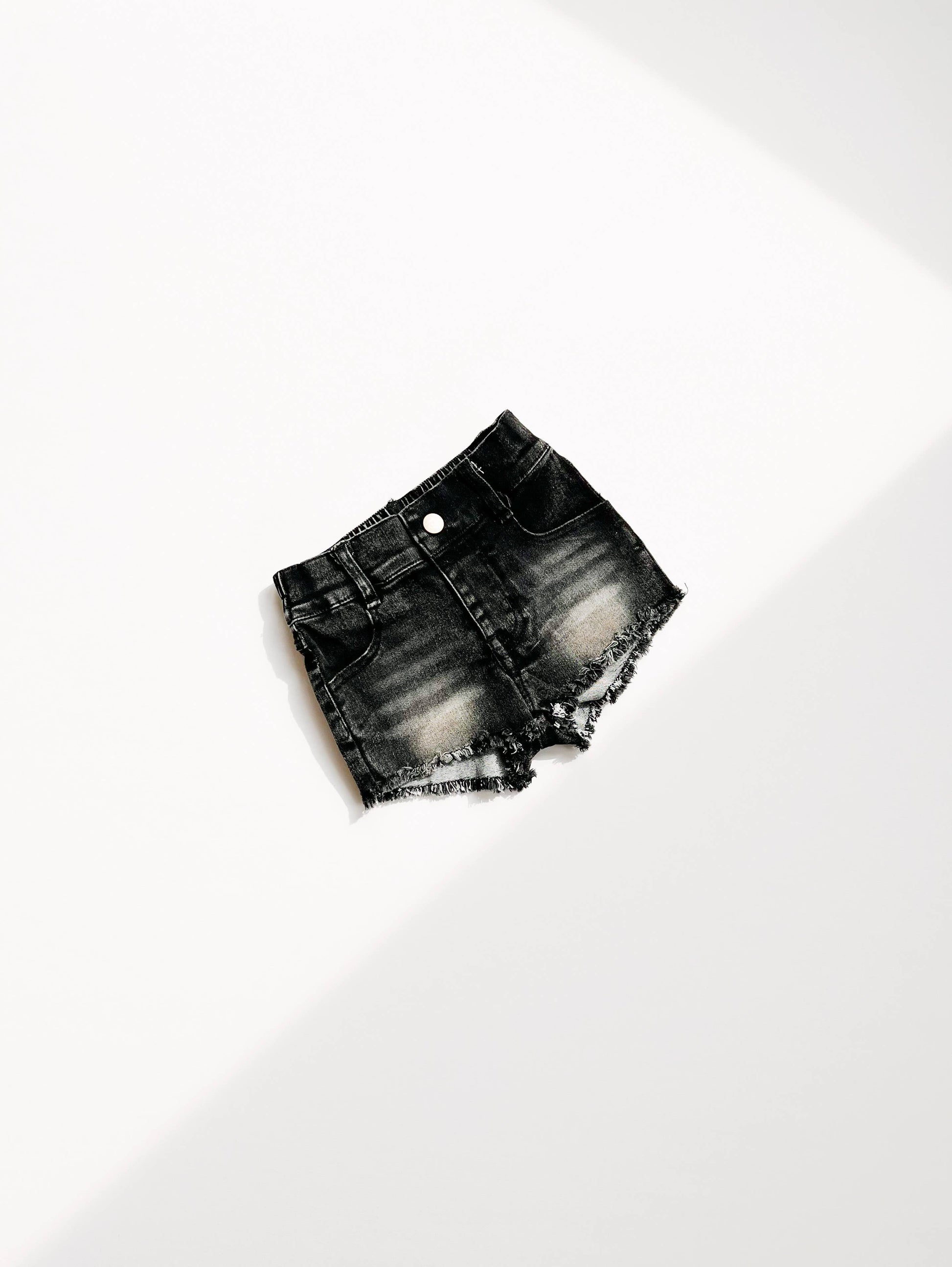 Faded Black Denim Shorts Tea for Three: A Children's Boutique