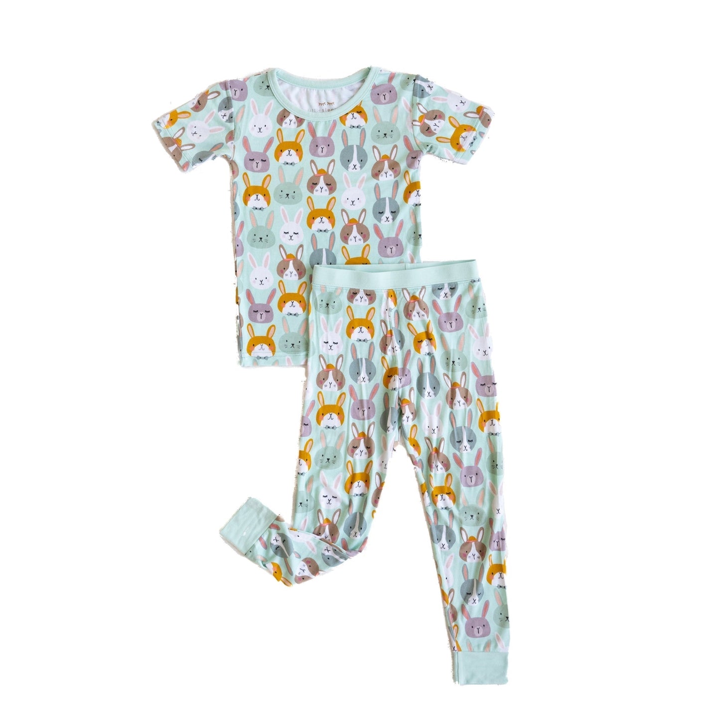 Rad Rabbits Two-Piece Short Sleeve Bamboo Viscose Pajama Set Tea for Three: A Children's Boutique