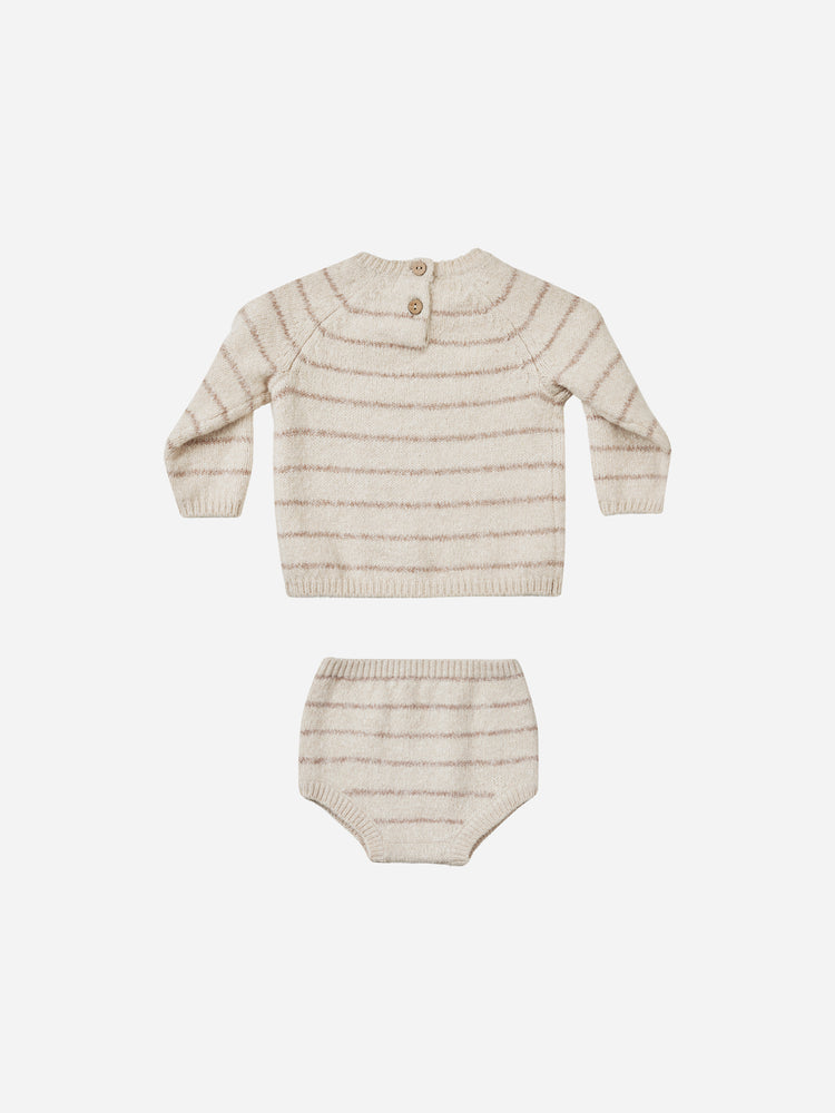 Bailey Knit Set || Heathered Oat Stripe Tea for Three: A Children's Boutique