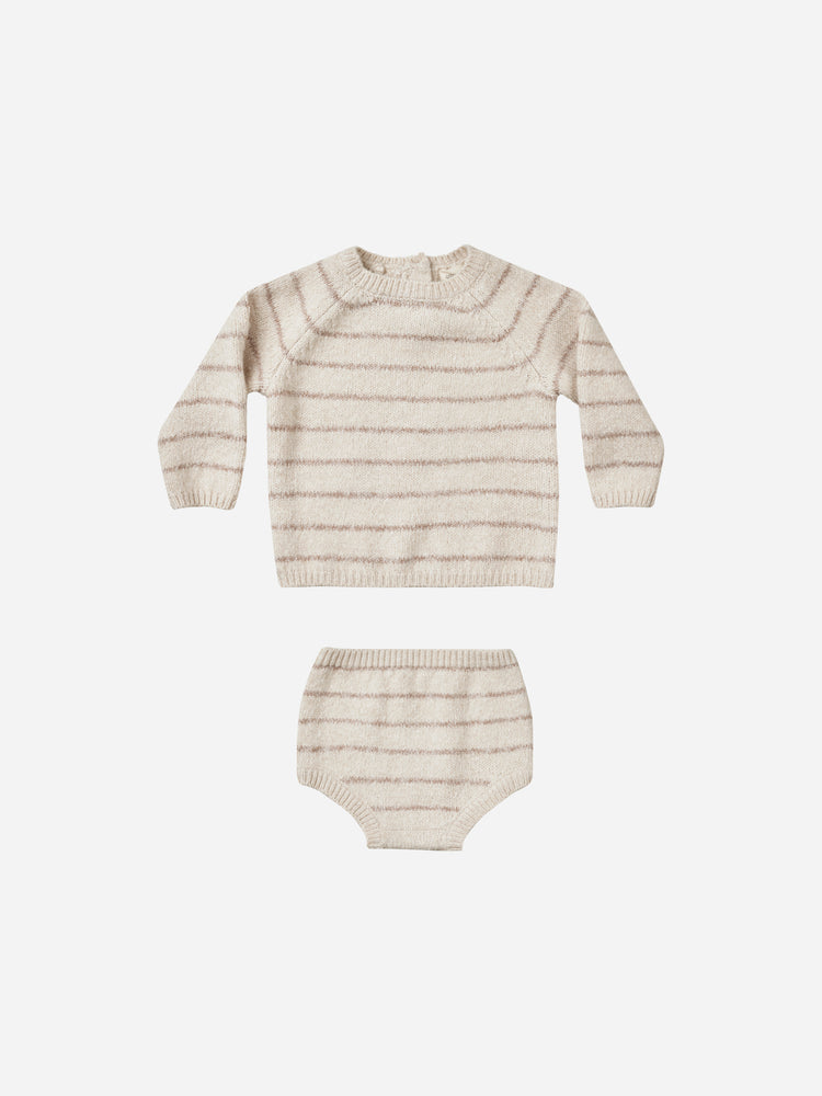 Bailey Knit Set || Heathered Oat Stripe