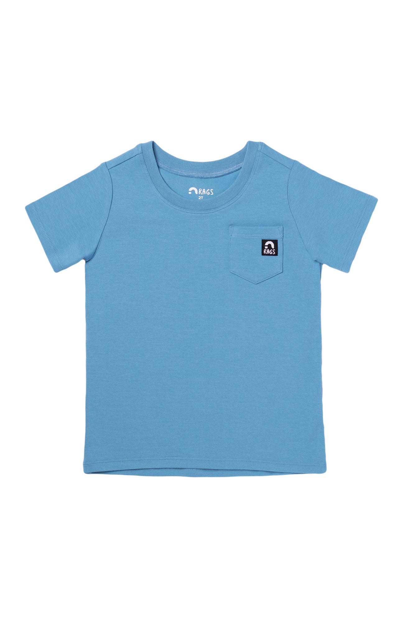 Essentials Short Sleeve Chest Pocket Rounded Tee - 'Parsian Blue' TheT43Shop