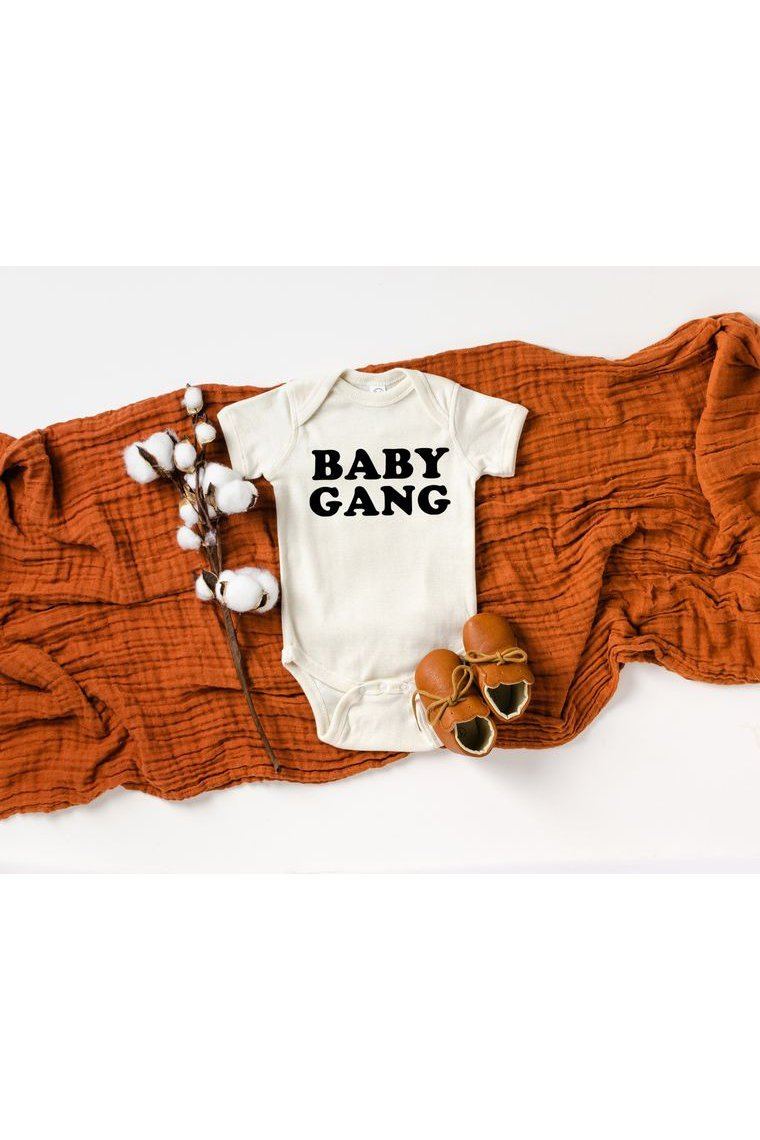 Baby Gang Natural Baby Bodysuit - Tea for Three: A Children's Boutique-New Arrivals-TheT43Shop
