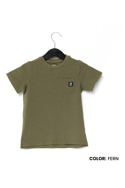 Essentials Short Sleeve Chest Pocket Rounded Tee - 'Fern' - Tea for Three: A Children's Boutique-New Arrivals-TheT43Shop