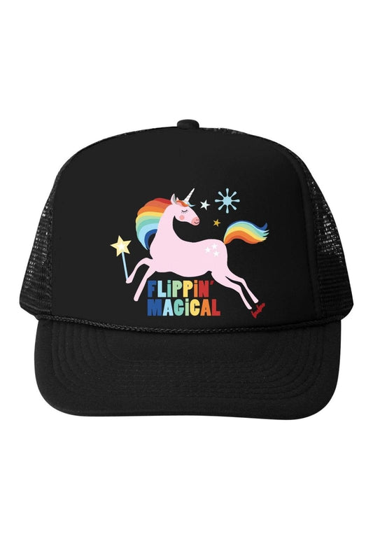 Flippin Magical Trucker Hat - Black/Black - Tea for Three: A Children's Boutique-New Arrivals-TheT43Shop