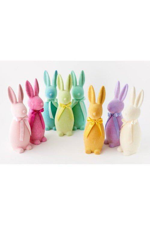 Flocked Pastel Button Nose Bunny - 16" - Tea for Three: A Children's Boutique-New Arrivals-Tea for Three: A Children's Boutique
