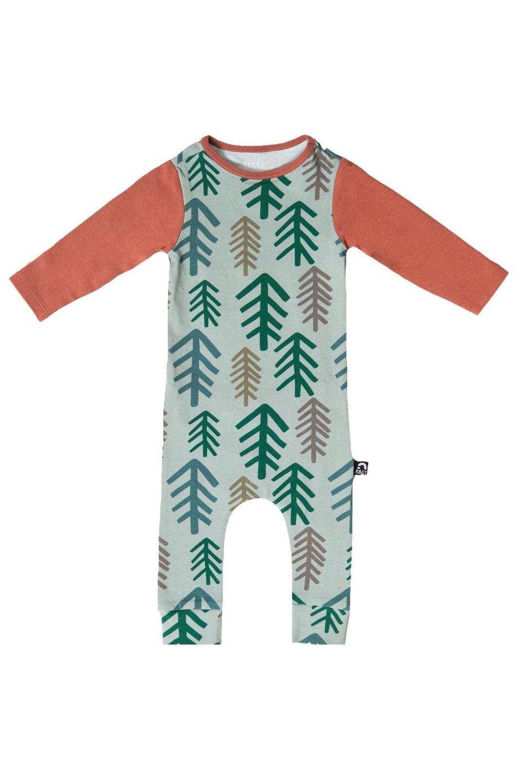 Infant Rag Romper - 'Simple Trees' - Tea for Three: A Children's Boutique-New Arrivals-TheT43Shop