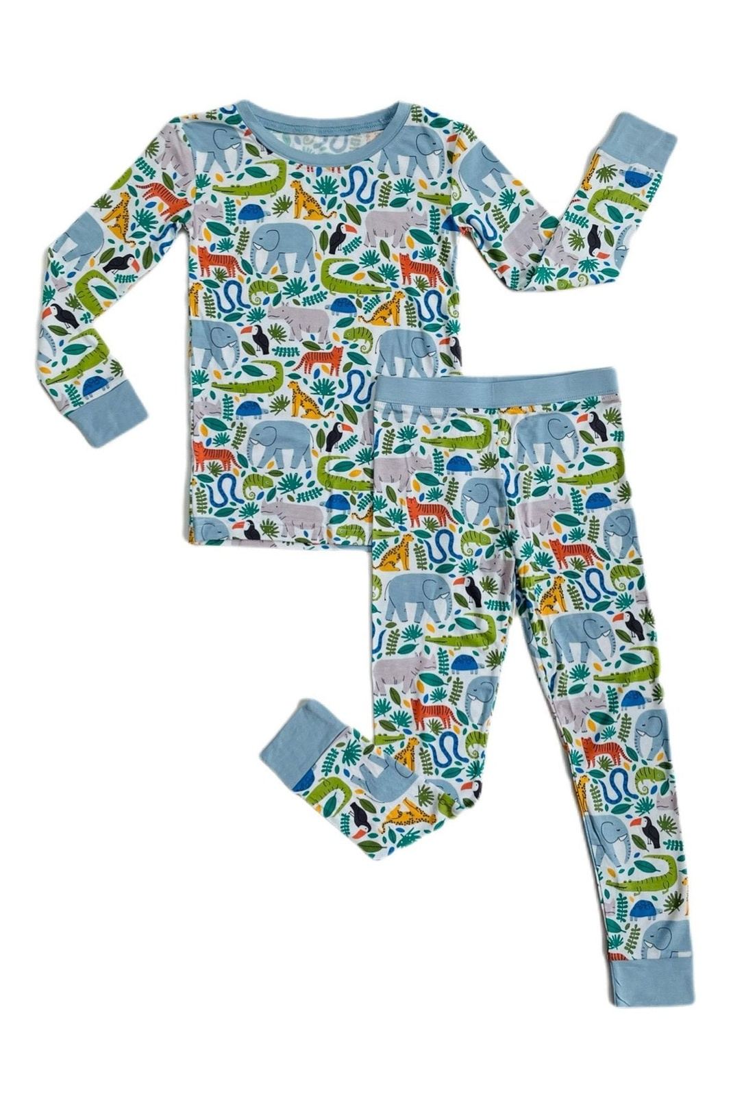 Jungle Safari Two-Piece Bamboo Viscose Pajama Set - Tea for Three: A Children's Boutique-New Arrivals-TheT43Shop