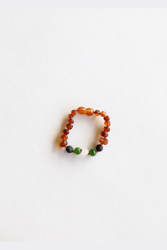 Kids: Raw Black Amber Teething Anklet or Bracelet - Tea for Three: A Children's Boutique-New Arrivals-TheT43Shop