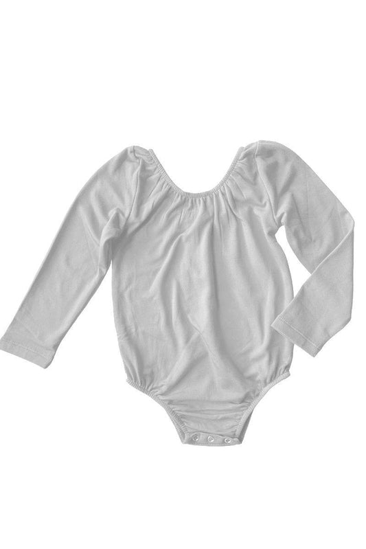 Olivia Long Sleeve Leotard - White - Tea for Three: A Children's Boutique-New Arrivals-TheT43Shop