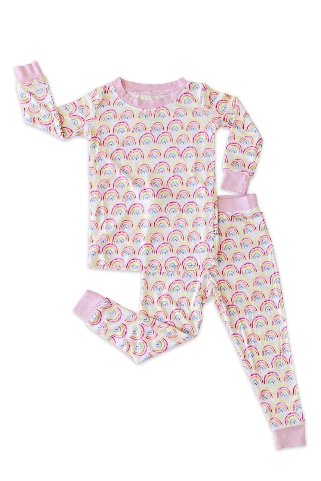 Pastel Rainbows Two-Piece Pajama Set Tea for Three: A Children's Boutique