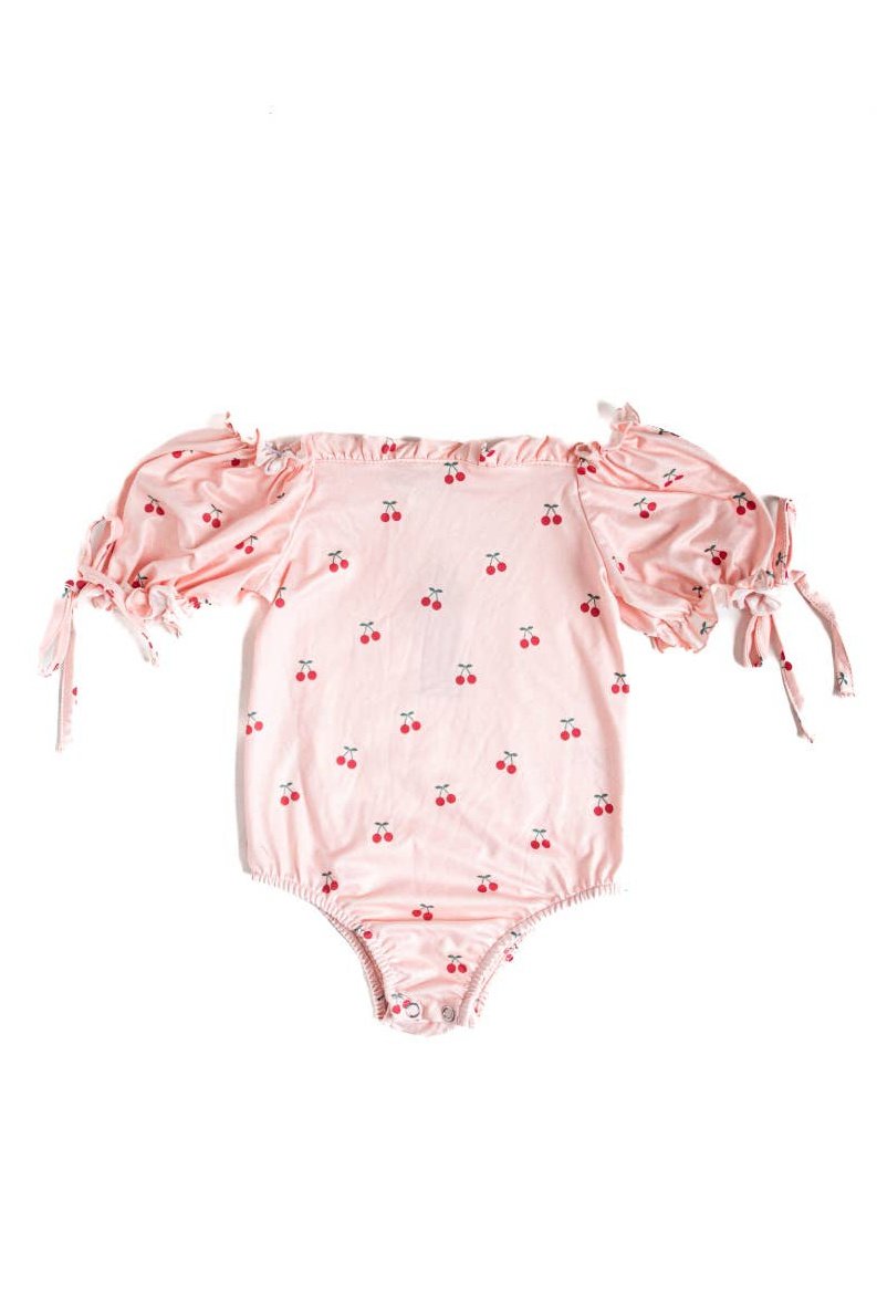 Marilyn Puff Sleeve Very Cherry Frilly Leotard Tea for Three: A Children's Boutique