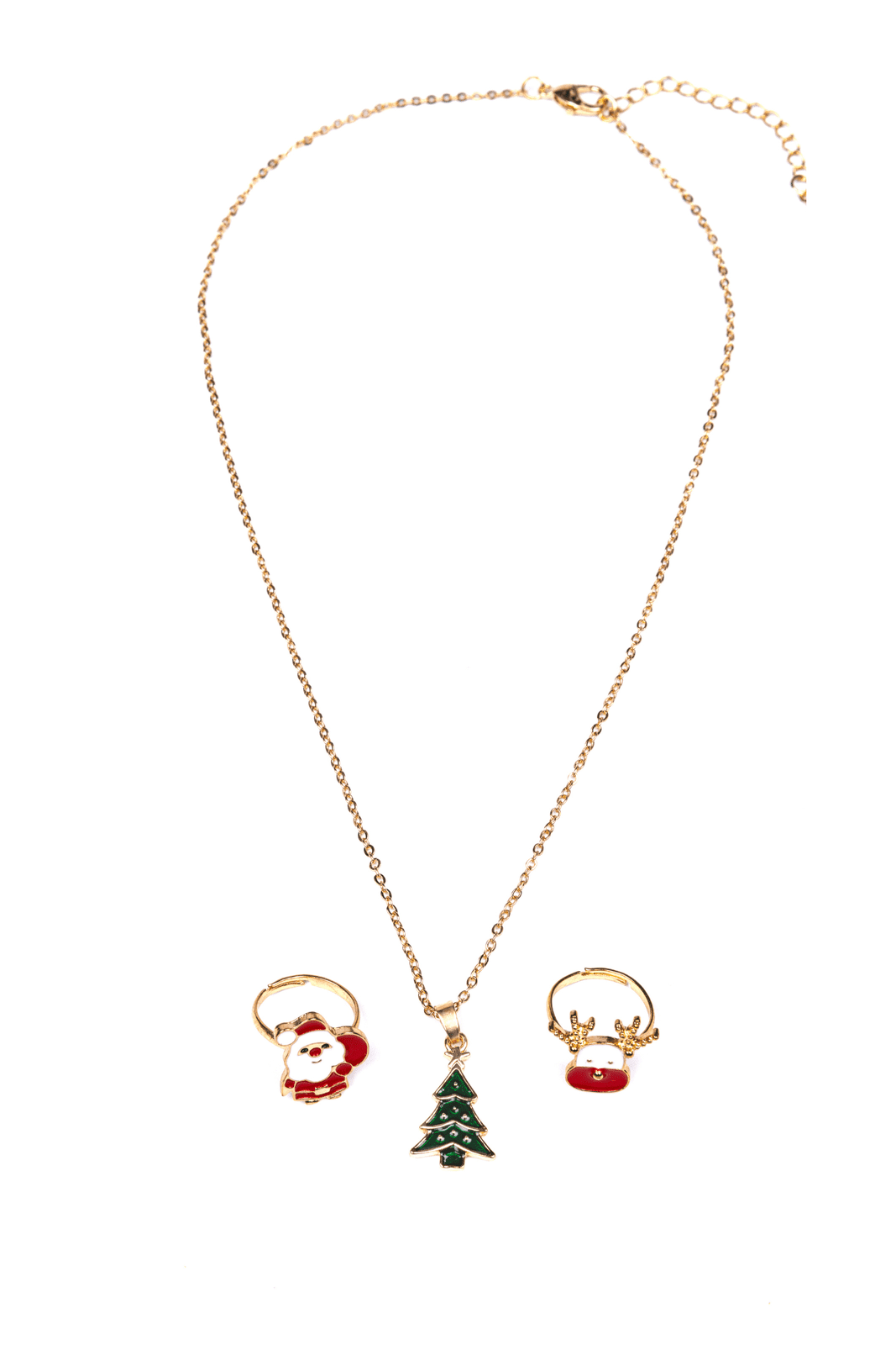 Christmas Tree Necklace and Rings Set Tea for Three: A Children's Boutique