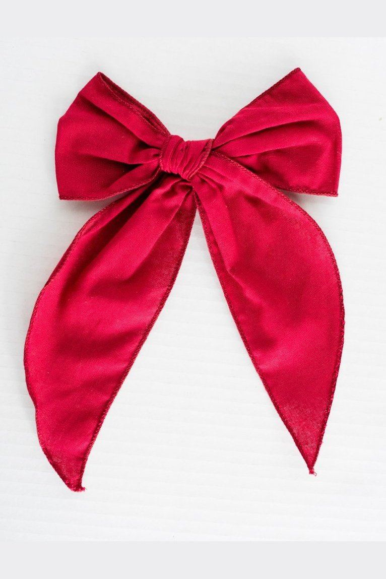 Elaine Clip Bow - Red Tea for Three: A Children's Boutique