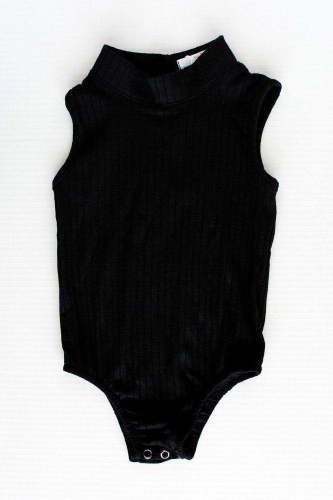 Kandy High Neck Ribbed Leotard - Black Tea for Three: A Children's Boutique