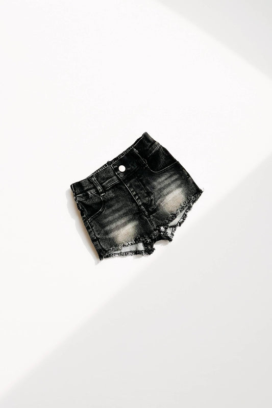 Faded Black Denim Shorts Tea for Three: A Children's Boutique