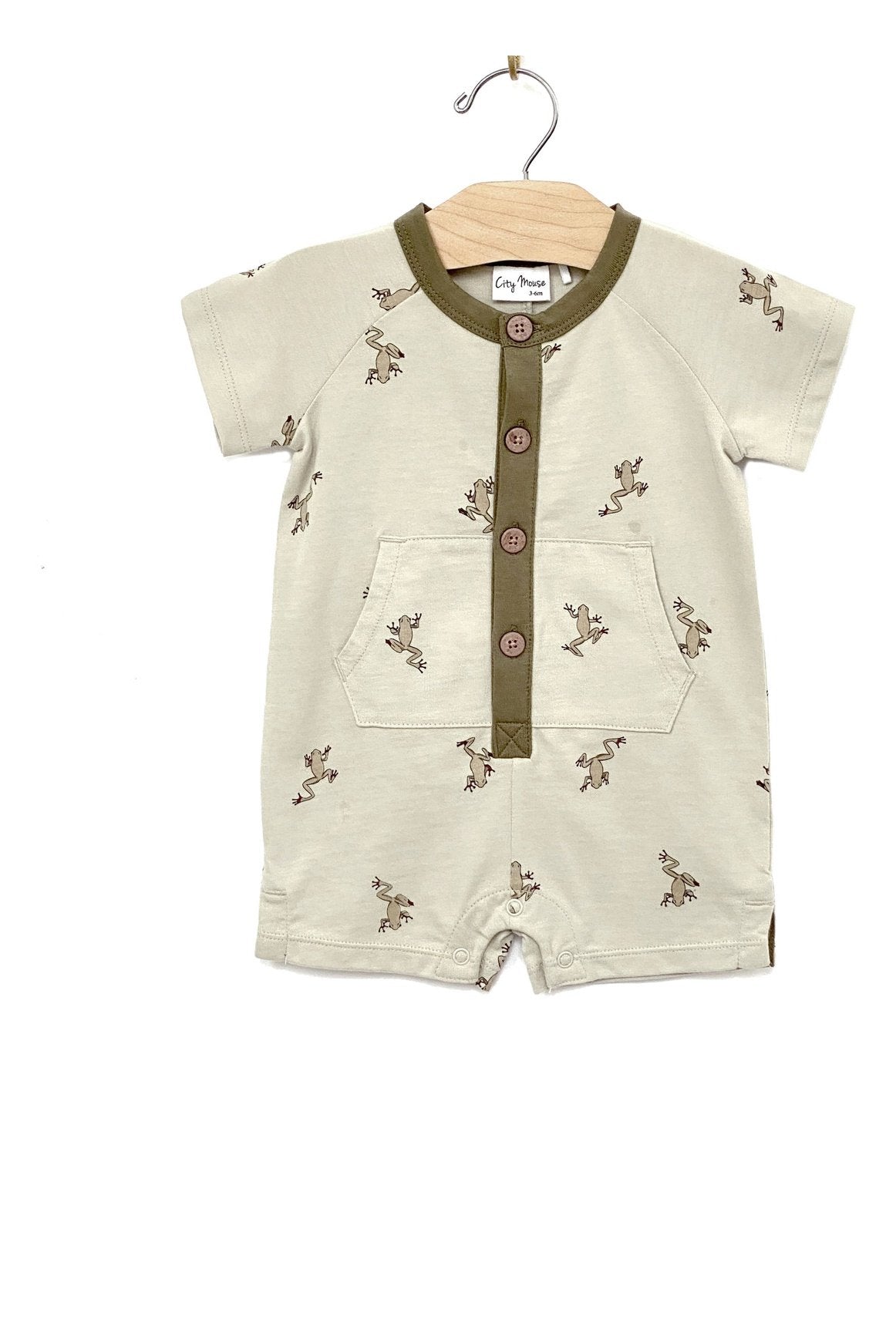 Frogs Henley Shorts Romper Tea for Three: A Children's Boutique