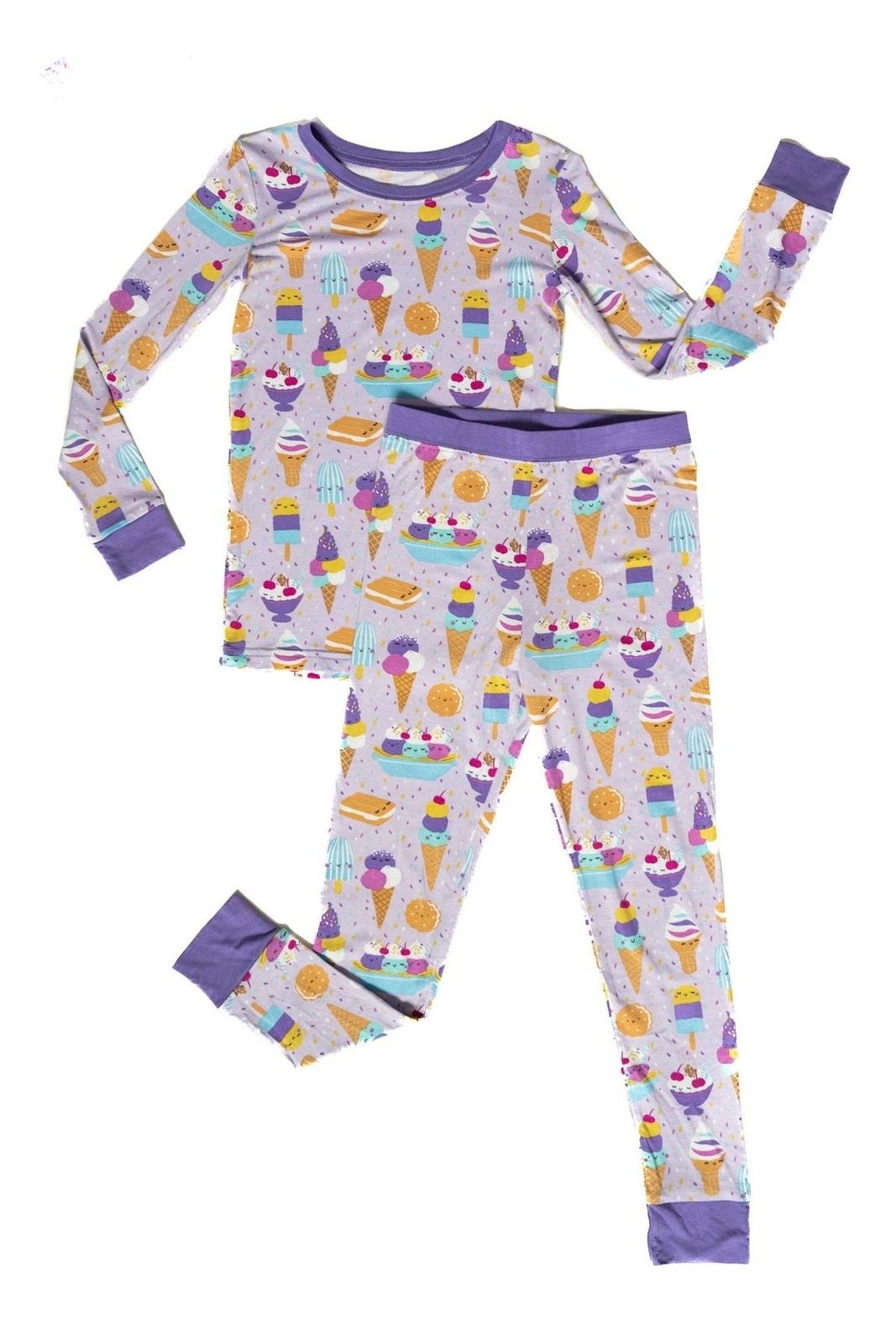 Wildberry Ice Cream Social Two-Piece Bamboo Viscose Pajama Set Tea for Three: A Children's Boutique