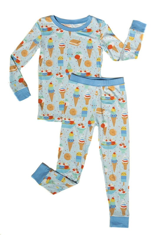 Blueberry Ice Cream Social Two-Piece Bamboo Viscose Pajama Set Tea for Three: A Children's Boutique