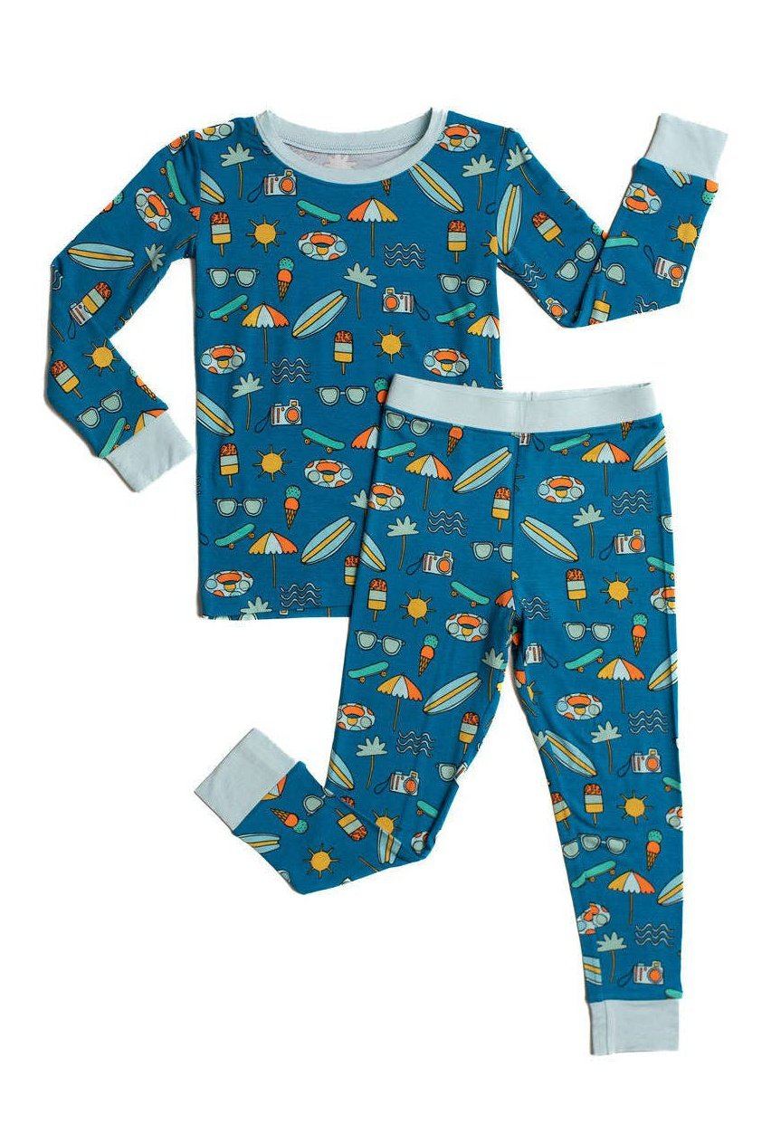 Surf's Up Two-Piece Bamboo Viscose Pajama Set Tea for Three: A Children's Boutique