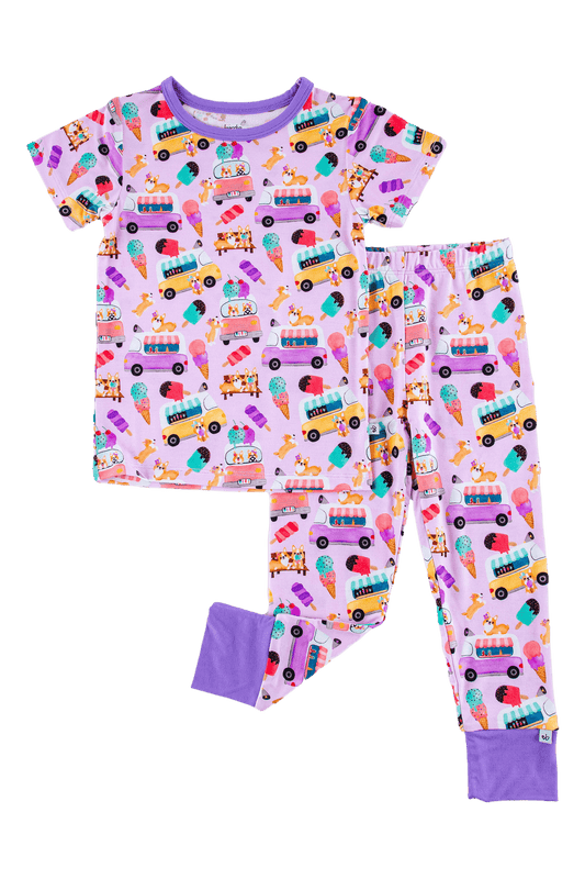 Abby Corgi Ice Cream Social Two Piece Viscose Pajamas Tea for Three: A Children's Boutique