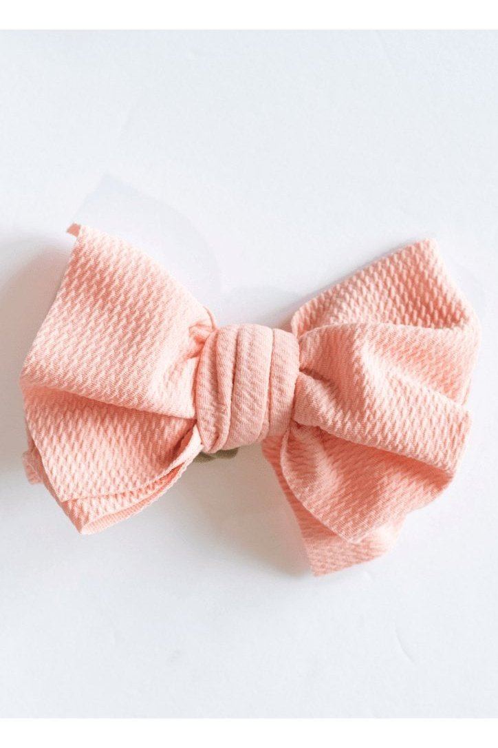 Perfect Peach Stretchy Head Bow - Tea for Three: A Children's Boutique-New Arrivals-TheT43Shop