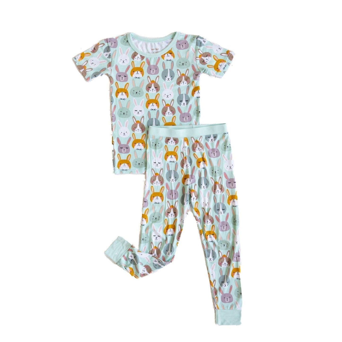 Rad Rabbits Two-Piece Short Sleeve Bamboo Viscose Pajama Set - Tea for Three: A Children's Boutique-New Arrivals-Tea for Three: A Children's Boutique
