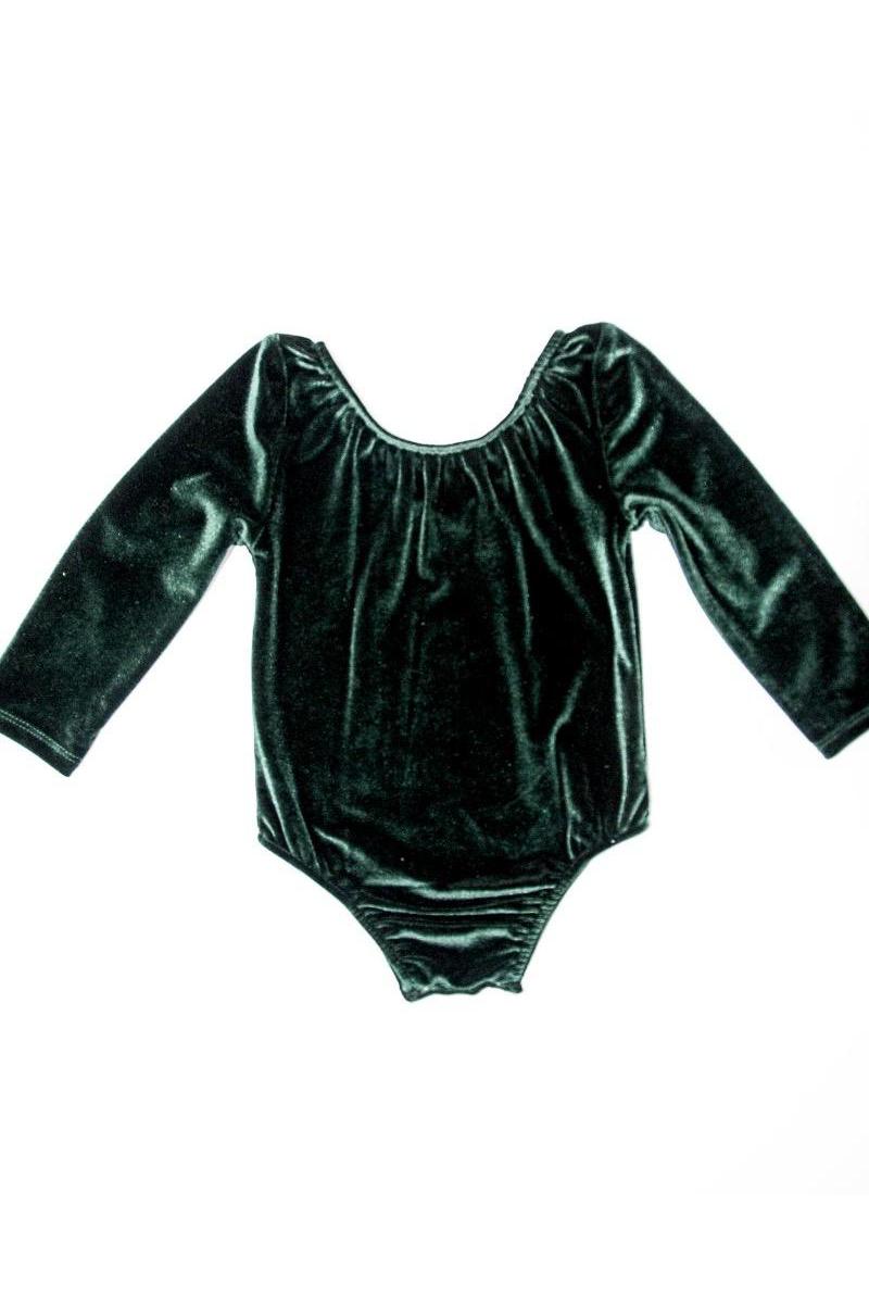 Stacey Velour Leotard - Forest Green - Tea for Three: A Children's Boutique-New Arrivals-TheT43Shop