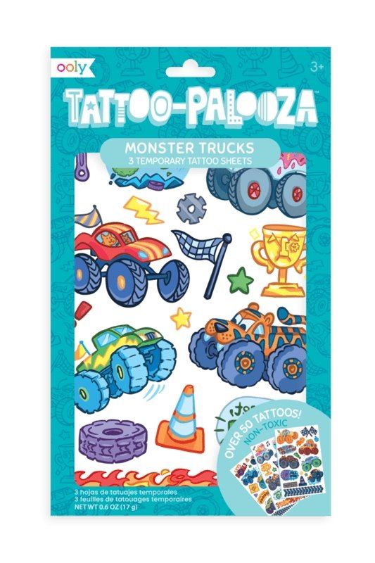 Tattoo Palooza Temporary Tattoo: Monster Trucks - Tea for Three: A Children's Boutique-New Arrivals-TheT43Shop