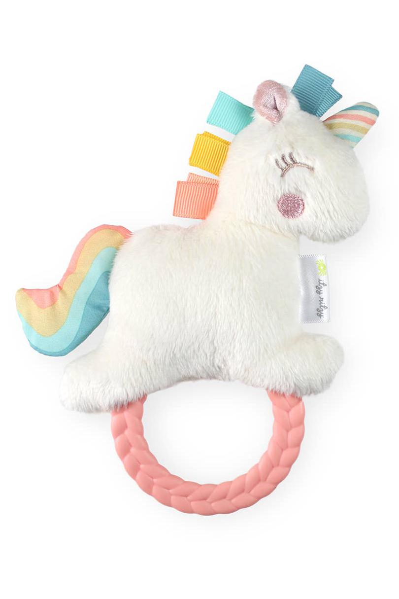 Unicorn Rattle Pal Plush Rattle Pal with Teether - Tea for Three: A Children's Boutique-New Arrivals-Tea for Three: A Children's Boutique